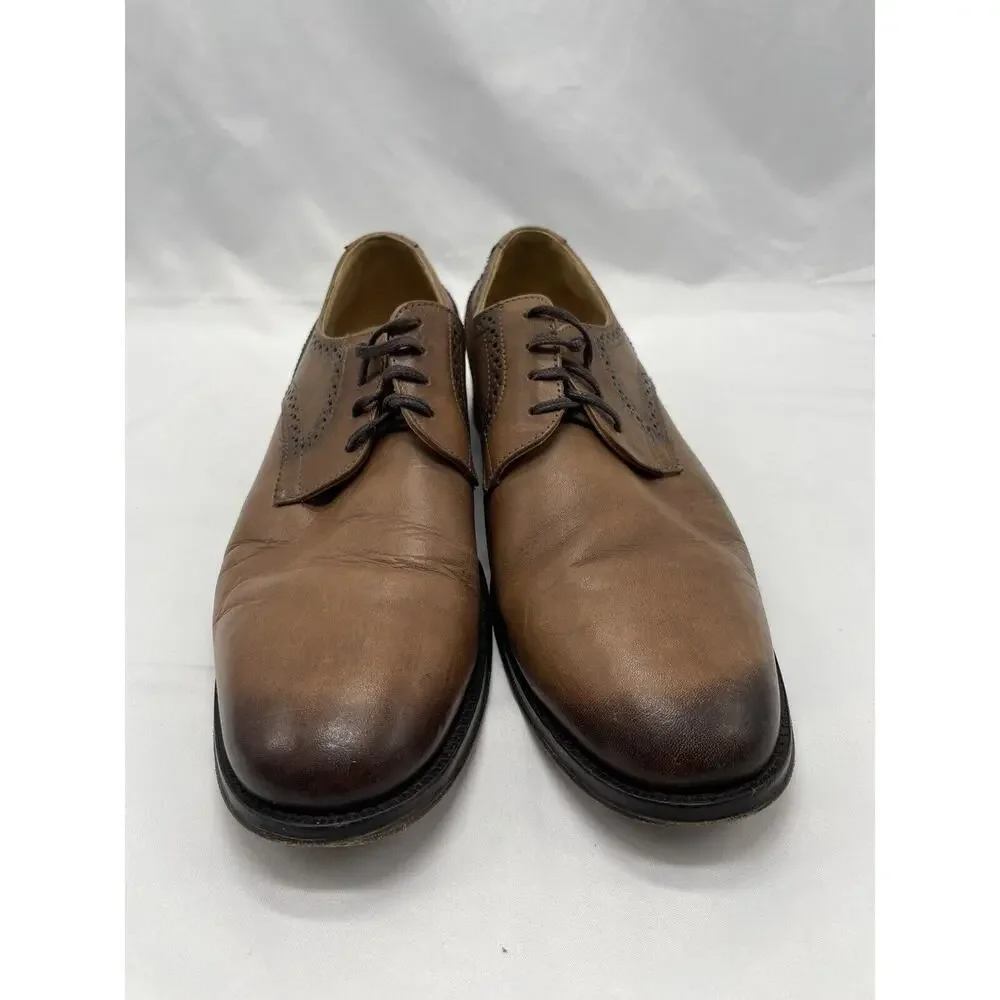 Martin Dingman Oxford Mens Size 9D Dress‎ Shoes Brown Burnished Leather Cap Toe